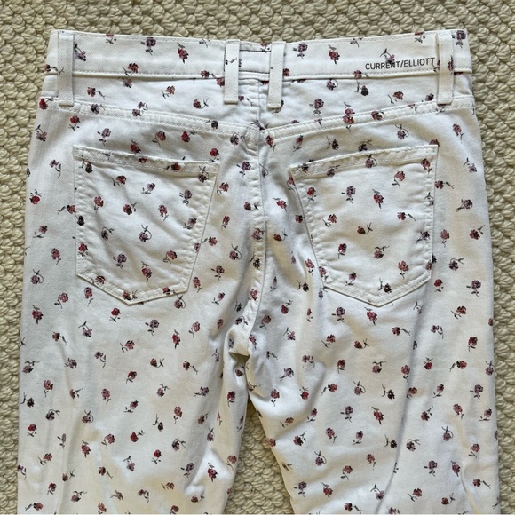 Current/Elliot white distressed jeans with floral pattern - Picture 6 of 10
